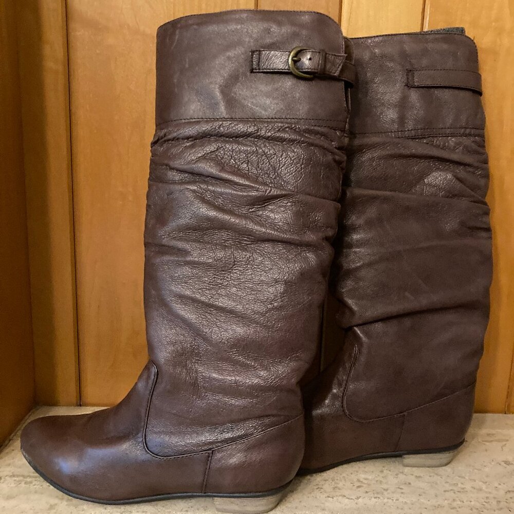 Steve Madden Craave Boots Buckle Slouch Brown 80s 90s - Picture 3 of 10
